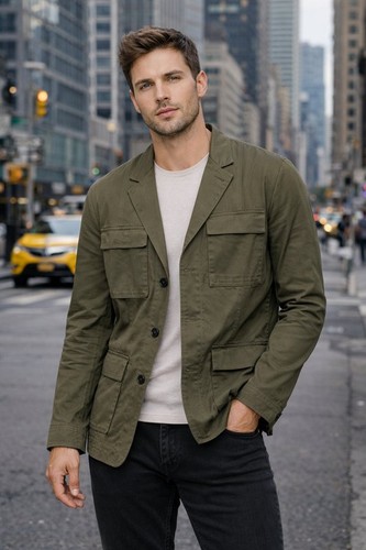 Men dkny blazer khaki cotton - men, s