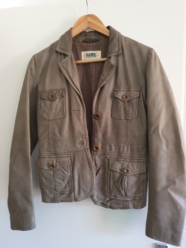 Closed lederblazer braun khaki - lederblazer, braun/khaki