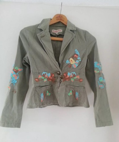 Blazer khaki toll bestickt - khaki,,